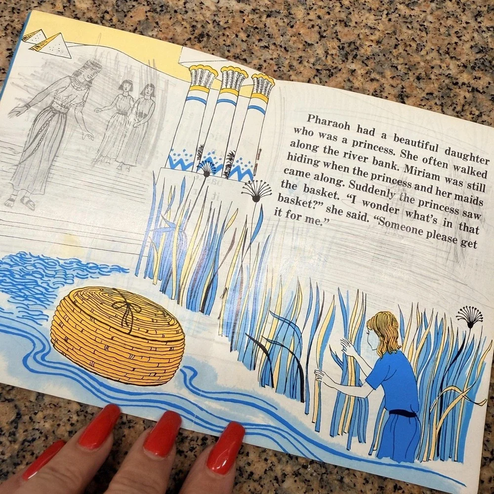 Vintage 1969 Baby Moses Marie Hibma Frost David C Cook Magic Picture Book